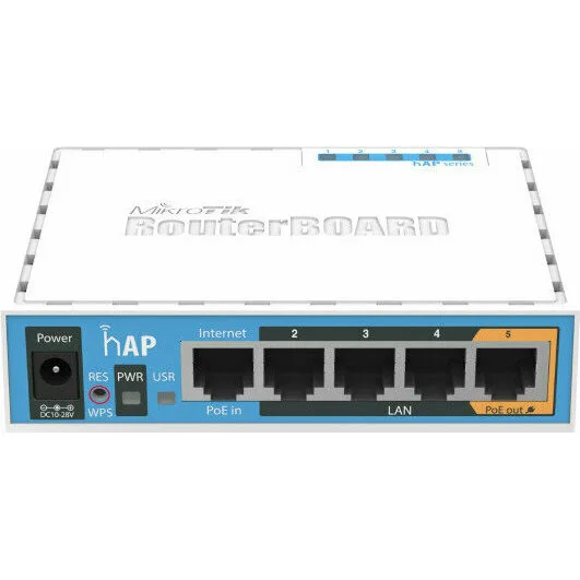 Wi-Fi роутер MikroTik hAP (RB951Ui-2nD) Wi-Fi роутер MikroTik hAP (RB951Ui-2nD)