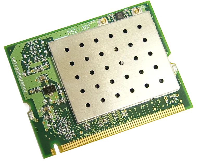 Беспроводная карта Mikrotik R52H R52-350 802.11a/b/g, 2GHz и 5GHz, miniPCI Беспроводная карта Mikrotik R52H R52-350 802.11a/b/g, 2GHz и 5GHz, miniPCI