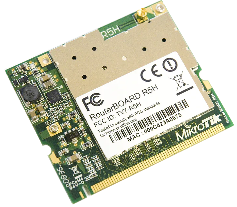 Беспроводная карта Mikrotik R5H 802.11a, 5GHz, miniPCI Беспроводная карта Mikrotik R5H 802.11a, 5GHz, miniPCI