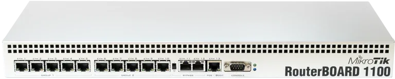 Маршрутизатор Mikrotik RB1100 MPC8533VTALF, 1U корпус: 45x75x440mm, PPC Маршрутизатор Mikrotik RB1100 MPC8533VTALF, 1U корпус: 45x75x440mm, PPC