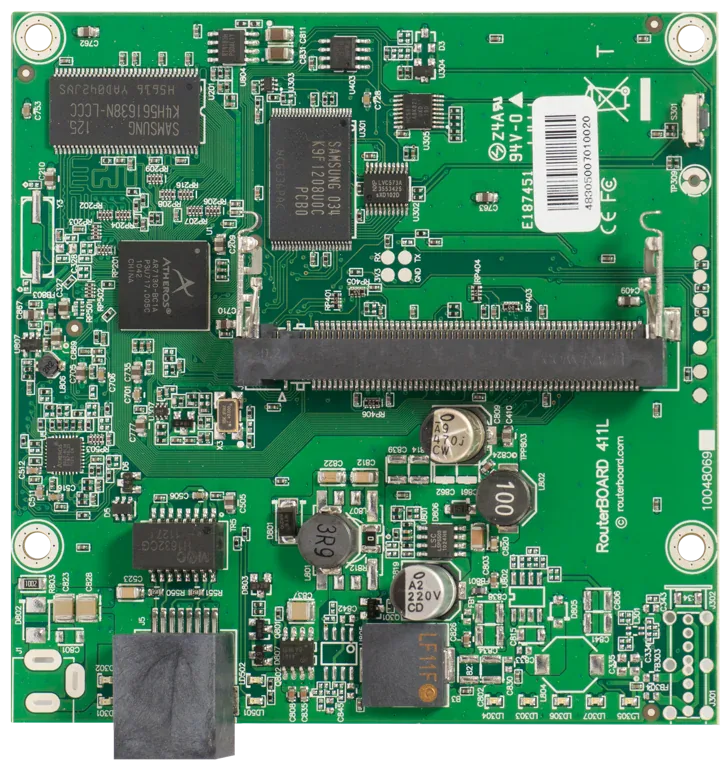 Маршрутизаторная плата Mikrotik RB411L 1xFast Ethernet, AR7130, 32 MB RAM Маршрутизаторная плата Mikrotik RB411L 1xFast Ethernet, AR7130, 32 MB RAM