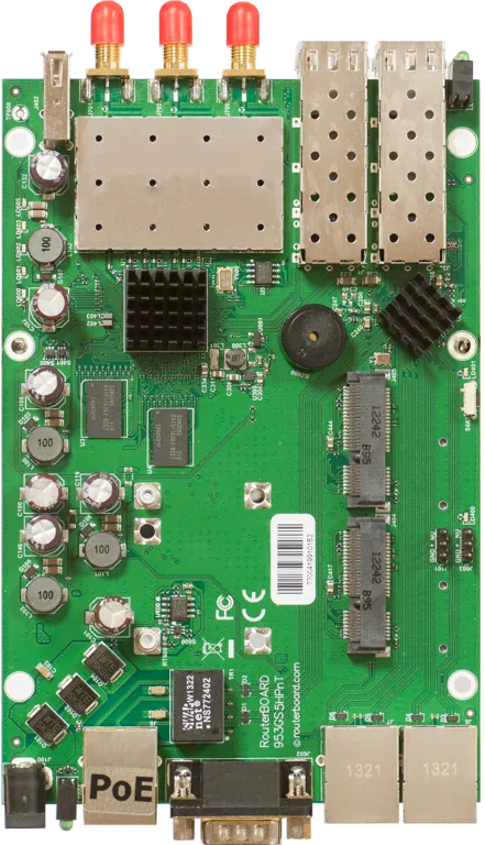 Маршрутизаторная плата Mikrotik RB953GS-5HnT-RP 3xGigabit Ethernet, 2xSFP, Wi-Fi Маршрутизаторная плата Mikrotik RB953GS-5HnT-RP 3xGigabit Ethernet, 2xSFP, Wi-Fi