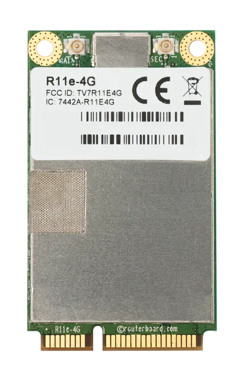 Сотовый модем Mikrotik R11e-4G LTE Cat4, IPIP00, 2x uFL Сотовый модем Mikrotik R11e-4G LTE Cat4, IPIP00, 2x uFL