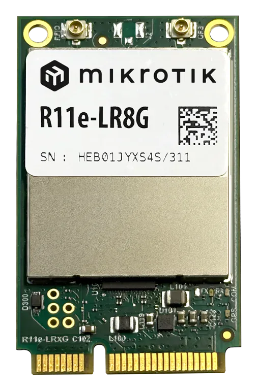 LoRa-карта Mikrotik R11e-LR8G miniPCIe, IP00, -40°C - 70°C LoRa-карта Mikrotik R11e-LR8G miniPCIe, IP00, -40°C - 70°C